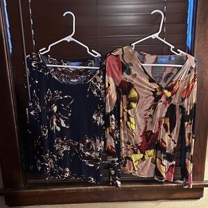 Floral Long Sleeve Tops (S and XS)